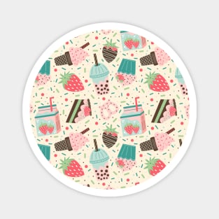 Strawberry Treats Pattern Magnet